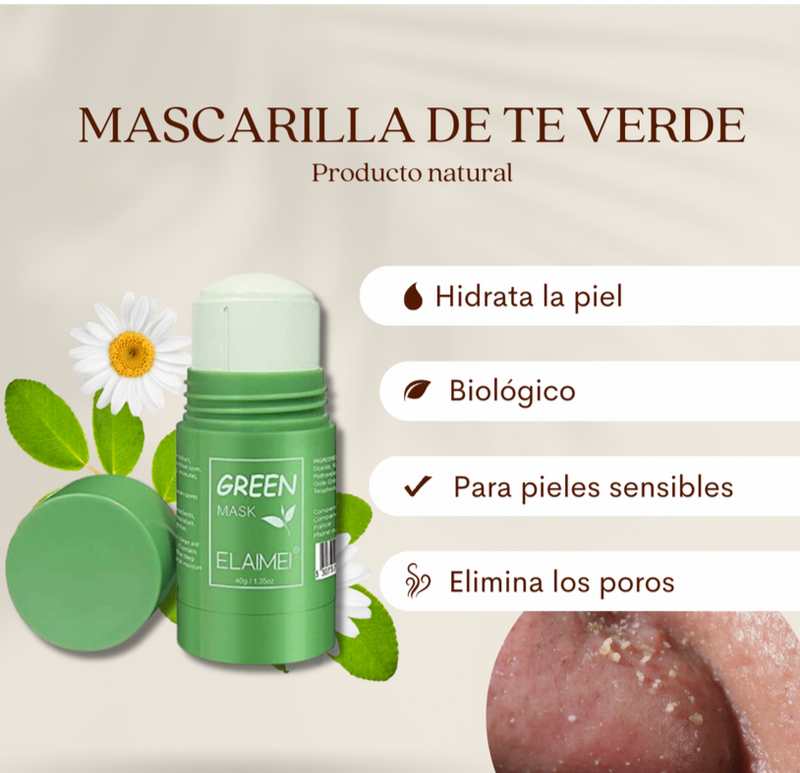 Mascarilla té verde 100% orgánico GreenMask™